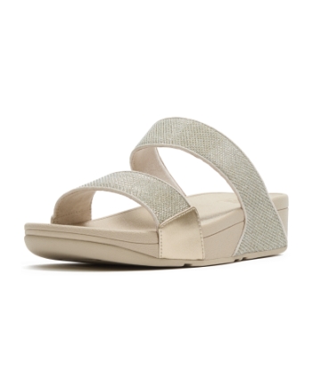 FitFlop Lulu Shimmerglitz Slides Platino
