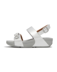 Lulu Ultra-Jewel Metallic Back-Strap Sandals Silver