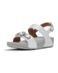 Lulu Ultra-Jewel Metallic Back-Strap Sandals Silver