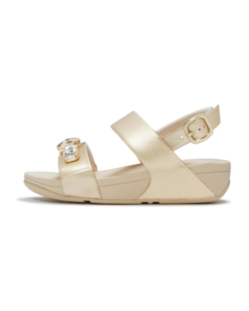 FitFlop Lulu Ultra-Jewel Metallic Back-Strap Sandals Platino