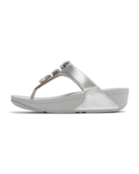 Lulu Ultra-Jewel Metallic Toe-Post Sandals Silver