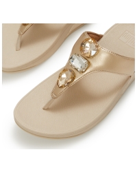 Lulu Ultra-Jewel Metallic Toe-Post Sandals Platino