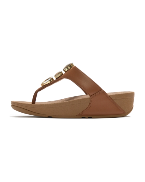Lulu Ultra-Jewel Toe-Post Sandals Deep Tan