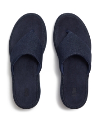 Platfforms Denim Wedge Toe-Post Sandals Dark Denim