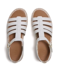 Platfforms Graphic-Weave Leather Fisherman Sandals Urban White
