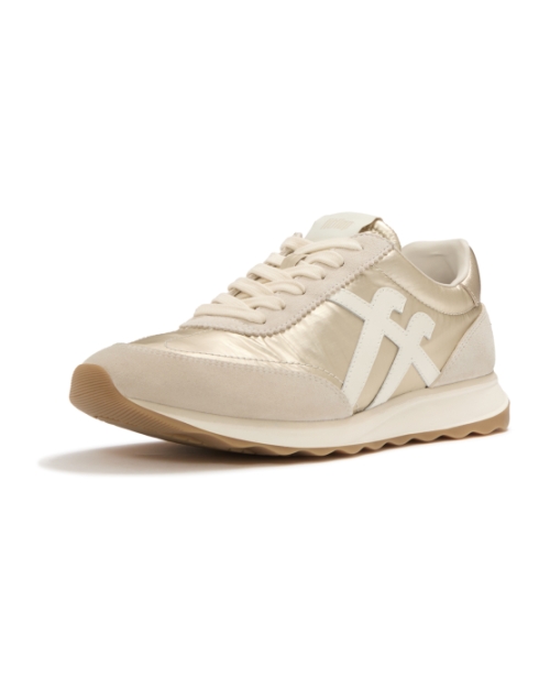 Retro-Q FF Metallic-Fabric/Suede Sneakers Platino