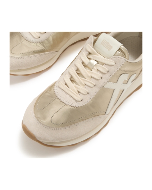 Retro-Q FF Metallic-Fabric/Suede Sneakers Platino