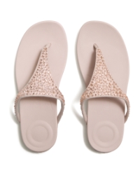 Solay Mixed-Crystal Toe-Post Sandals Nude Rose