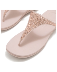 Solay Mixed-Crystal Toe-Post Sandals Nude Rose