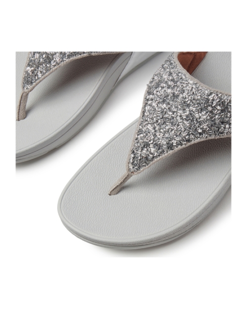 Lulu Shimmerfoil Toe-Thongs Silver
