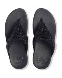 Lulu Shimmerfoil Toe-Thongs All Black