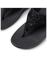 Lulu Shimmerfoil Toe-Thongs All Black