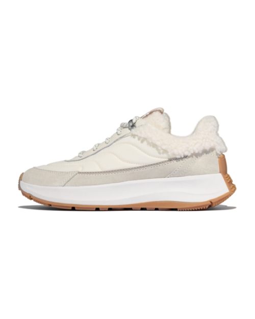 F-Mode Flow Shearling-Mix Sneakers Cream Mix