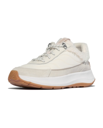 FitFlop F-Mode Flow Shearling-Mix Sneakers Cream Mix