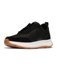 F-Mode Flow Suede-Mix Flatform Sneakers Black
