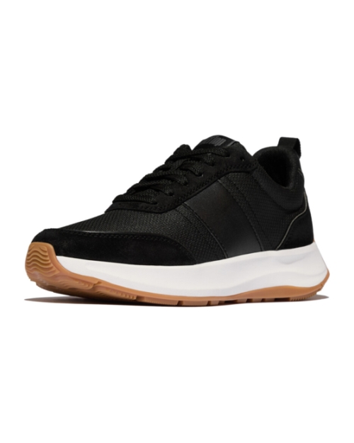 F-Mode Flow Suede-Mix Flatform Sneakers Black