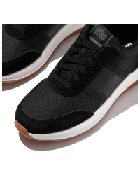 F-Mode Flow Suede-Mix Flatform Sneakers Black