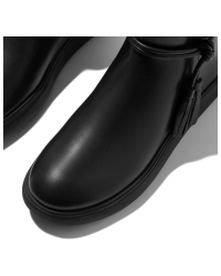 IQ-Comff Tassel Leather Short Boots All Black