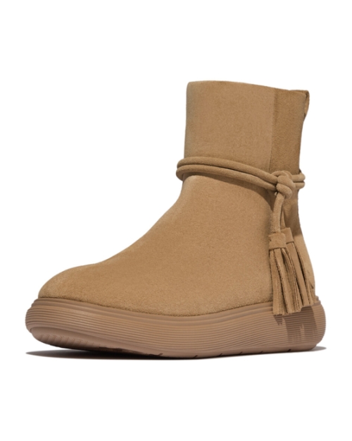 IQ-Comff Tassel Suede Short Boots Camel