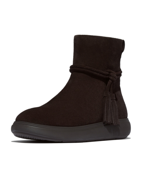 IQ-Comff Tassel Suede Short Boots Chocolate Brown