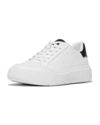 Rtg Sequin-Backtab Leather Sneakers Urban White/Black