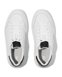 Rtg Sequin-Backtab Leather Sneakers Urban White/Black