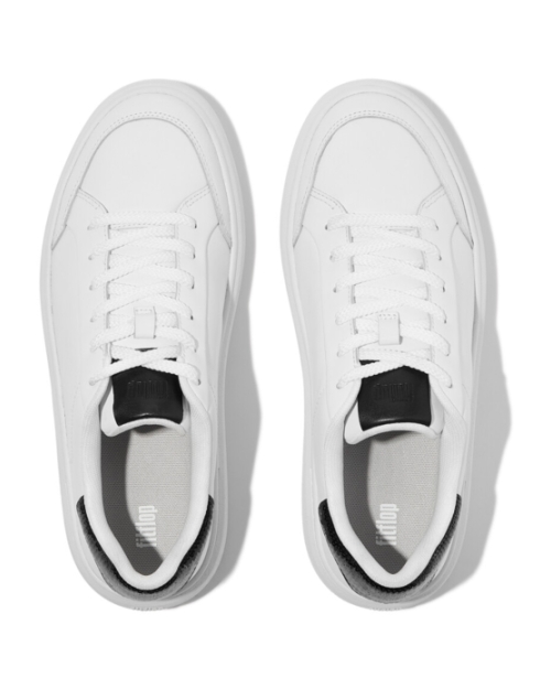 Rtg Sequin-Backtab Leather Sneakers Urban White/Black