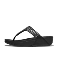 Lulu Maxi-Crystal Toe-Post Sandals Black