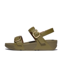 Lulu Adjustable Sandal - Leather Camo-Green