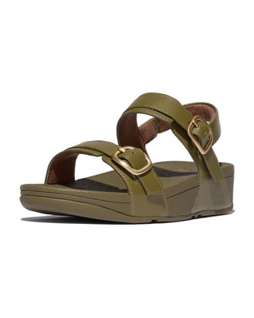 Lulu Adjustable Sandal - Leather Camo-Green
