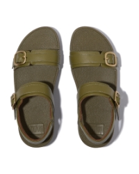 Lulu Adjustable Sandal - Leather Camo-Green
