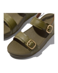 Lulu Adjustable Sandal - Leather Camo-Green