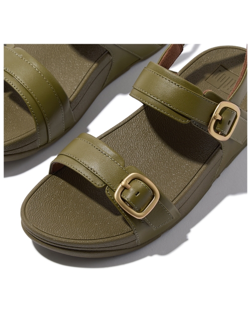 Lulu Adjustable Sandal - Leather Camo-Green