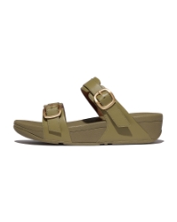 Lulu Adjustable Slide - Leather Camo-Green