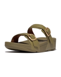 Lulu Adjustable Slide - Leather Camo-Green