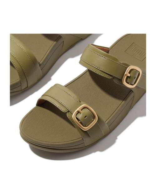 Lulu Adjustable Slide - Leather Camo-Green