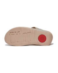 Lulu Shimmerlux Toe-Post Sandals Latte Beige
