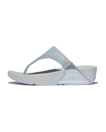 FitFlop Lulu Shimmerlux Toe-Post Sandals Quiet Blue