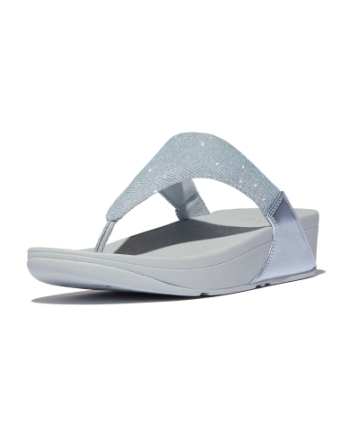 FitFlop Lulu Shimmerlux Toe-Post Sandals Quiet Blue