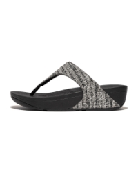 Lulu Shimmerweave Toe-Post Sandals Black Mix