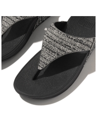 Lulu Shimmerweave Toe-Post Sandals Black Mix