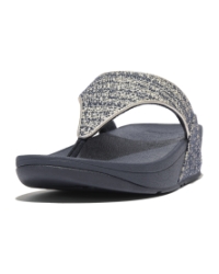 Lulu Shimmerweave Toe-Post Sandals Midnight Navy Mix