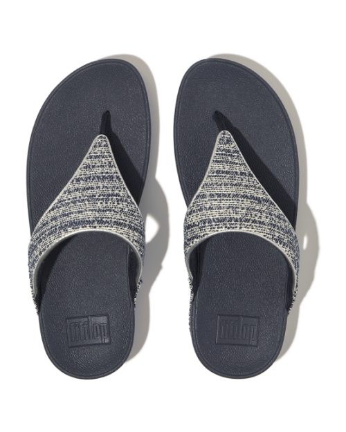 Lulu Shimmerweave Toe-Post Sandals Midnight Navy Mix