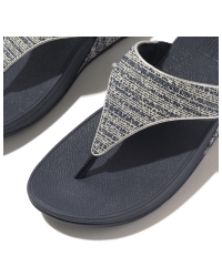 Lulu Shimmerweave Toe-Post Sandals Midnight Navy Mix