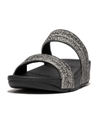 Lulu Shimmerweave Slides Black Mix
