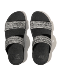 Lulu Shimmerweave Slides Black Mix