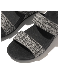 Lulu Shimmerweave Slides Black Mix