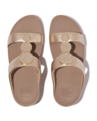 Halo Bead-Circle Metallic H-Bar Slides Metallic Latte Beige
