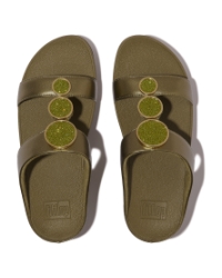 Halo Bead-Circle Metallic H-Bar Slides Metallic Camo-Green