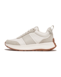 F-Mode Flow Sneaker - Leather & Suede Mix Urban White Mix